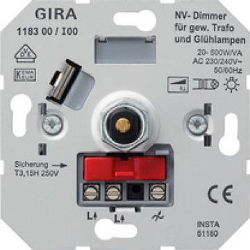 LV dimming insert with pressure 2-way switch