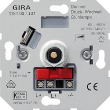 Light bulb dimming insert with pressure 2-way switch