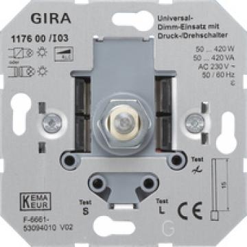 Universal dimming insert with pressure and rotary switch 2